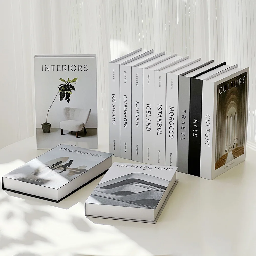 Interior Design Magazine - Minimalistische moderne decoratieve nepboeken rekwisieten voor