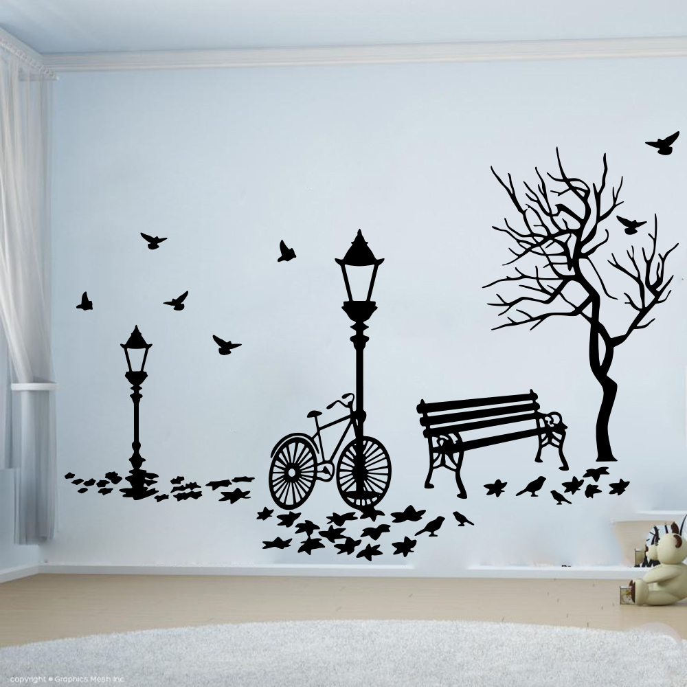 Moderne herfst landschap fiets - Interior Design Magazine recensie en prijs