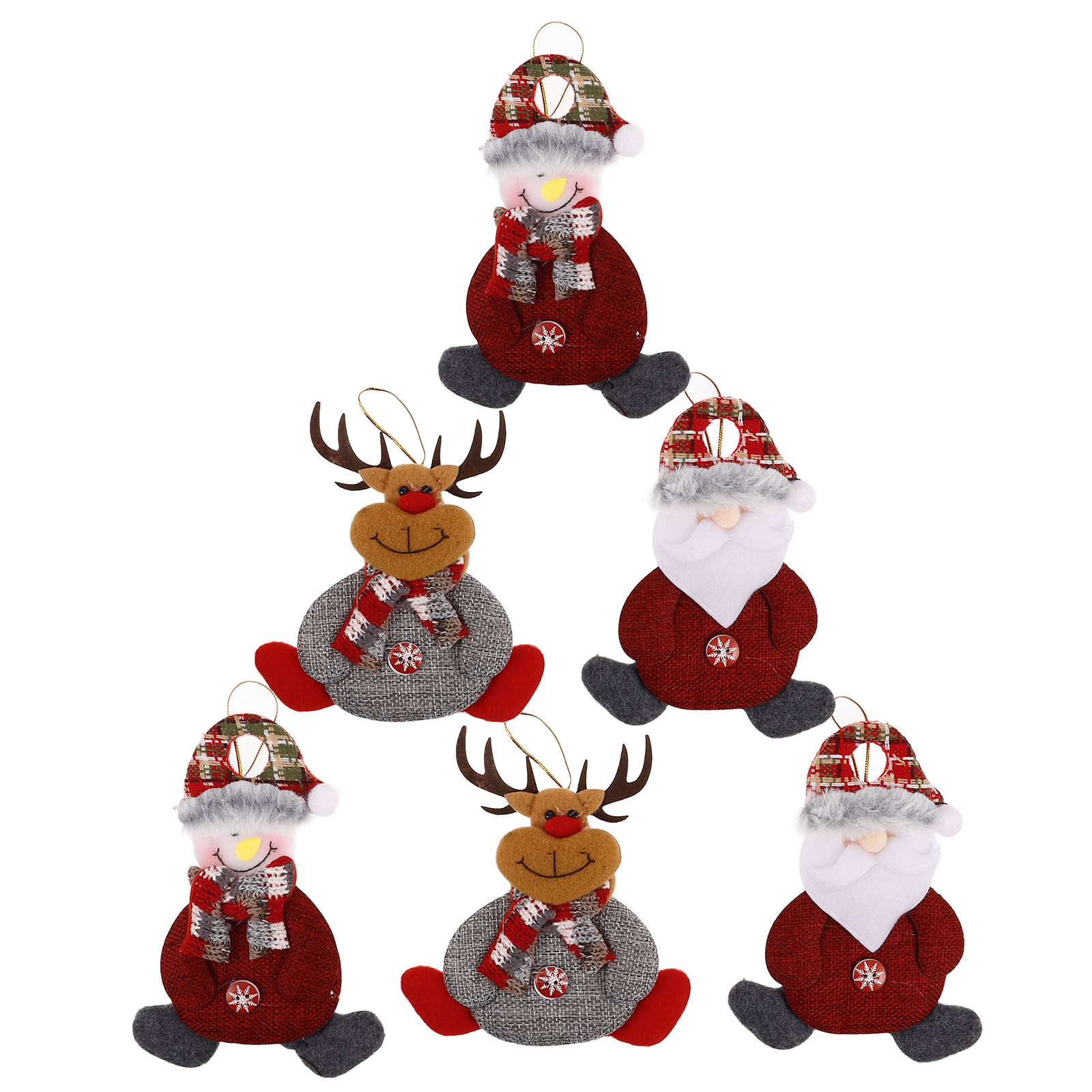 6 stuks kleine stoffen kerstve - Interior Design Xmas recensie en prijs