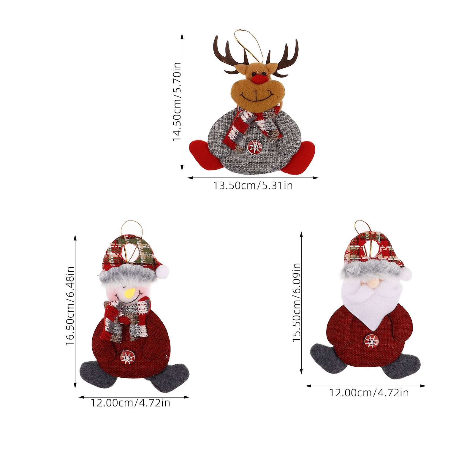 6 stuks kleine stoffen kerstve - Interior Design Xmas recensie en prijs
