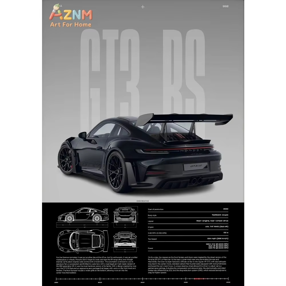 1pc Minimalistische 911 GT3-RS - Interior Designer recensie en prijs
